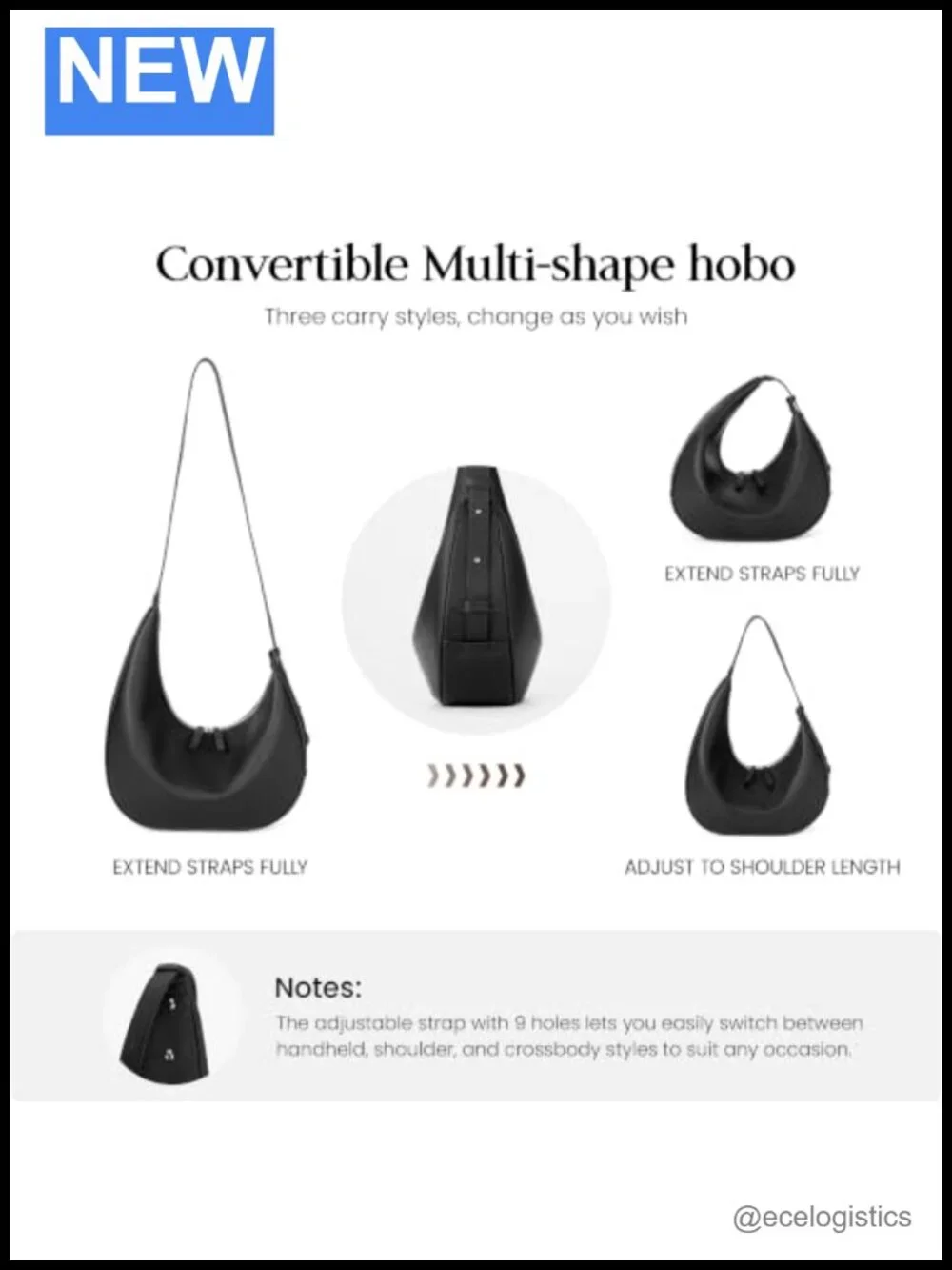 Genuine Leather Slouchy Hobo Bag Women Crossbody Purse Adjustable Strap